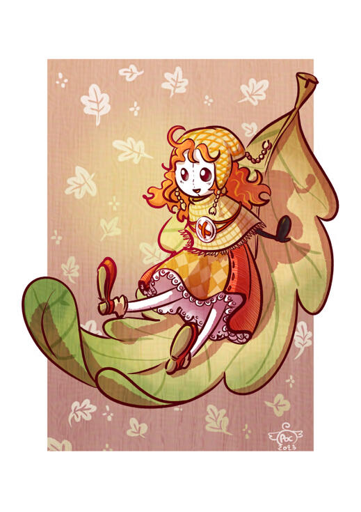 One illustration from a series with little ragdolls characters.
